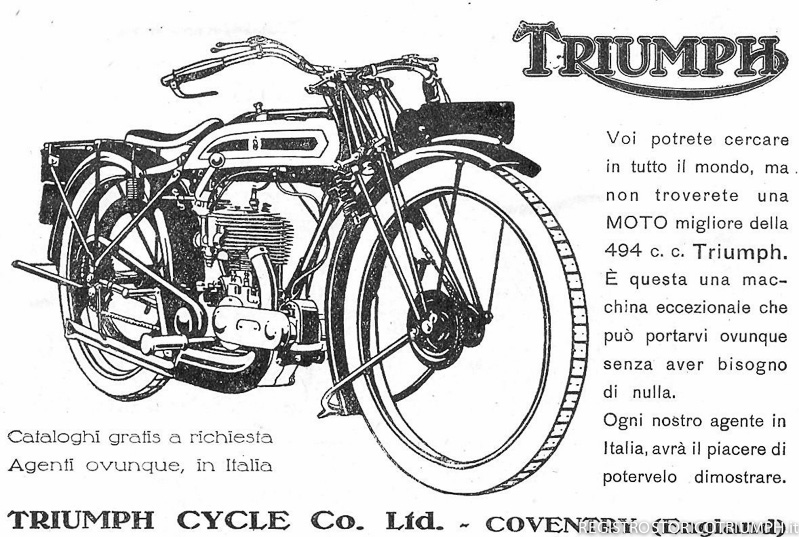 1925 - Pubblicità Triumph (stampa italiana)