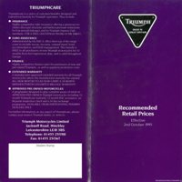 1996 Listino Prezzi Triumph UK