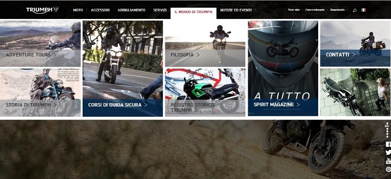Registro Storico Triumph nel sito ufficiale Triumph Italia