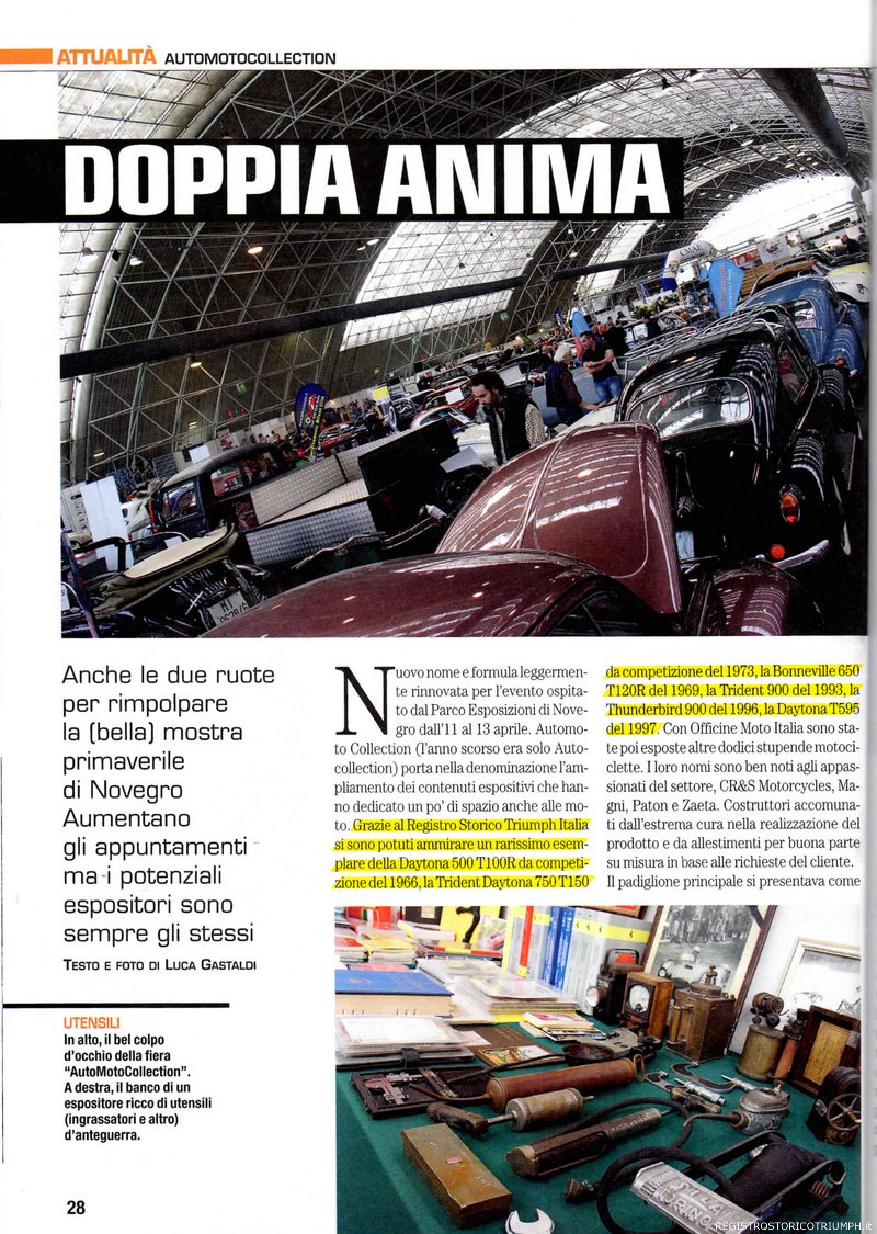 2014 Maggio Automobilismo Epoca Registro Storico Triumph