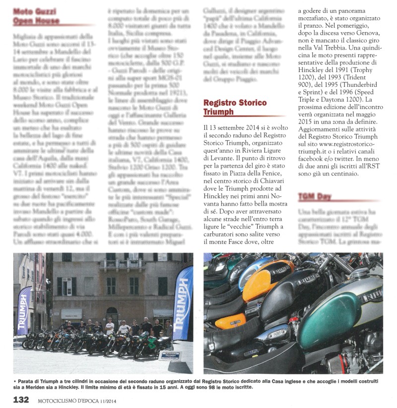 2014 Novembre Motociclismo d'Epoca - 2 Raduno Registro Storico Triumph
