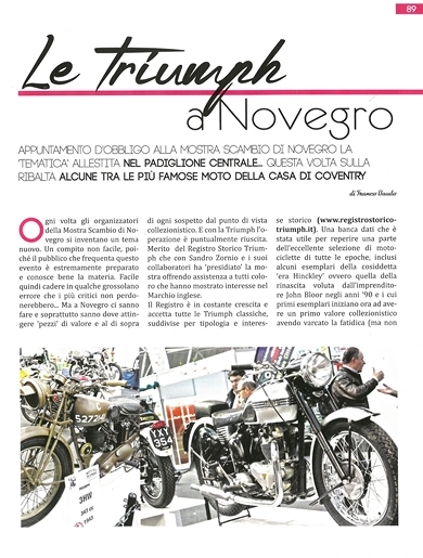 2015 Novembre Mitiche Inglesi Registro Storico Triumph Novegro Mostra Scambio