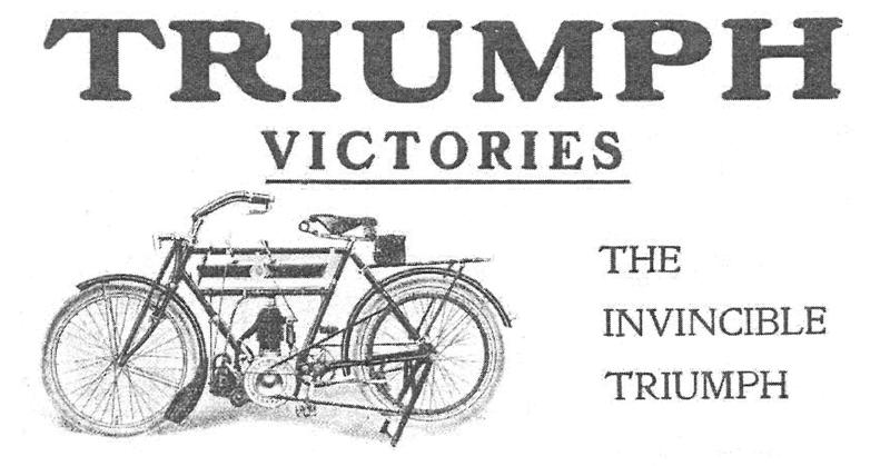 1906 - Pubblicità "The Invincible Triumph"