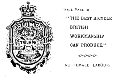 1906 - Pubblicità Triumph - "No female labour"