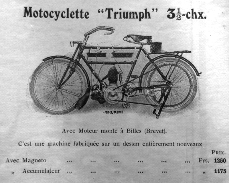 1907 Listino prezzi per il mercato francese