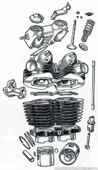 1937 - Disegno del nuovo 5T 499cc Speed Twin