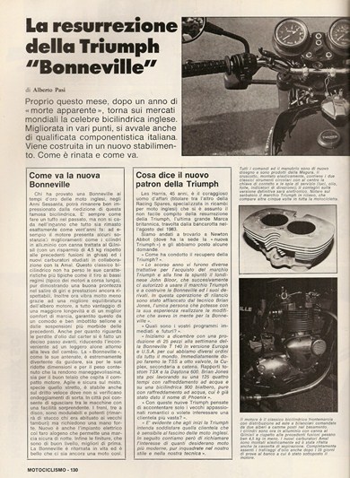 1984 Dicembre Motociclismo - "Torna la Bonneville sul mercato"