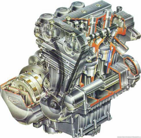 1991 - Disegno del trecilindri Triumph