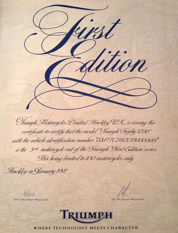 1991 - Trophy 1200 First Edition