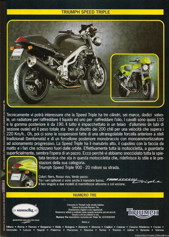 1998 - Pubblicit Triumph Speed Triple T509 